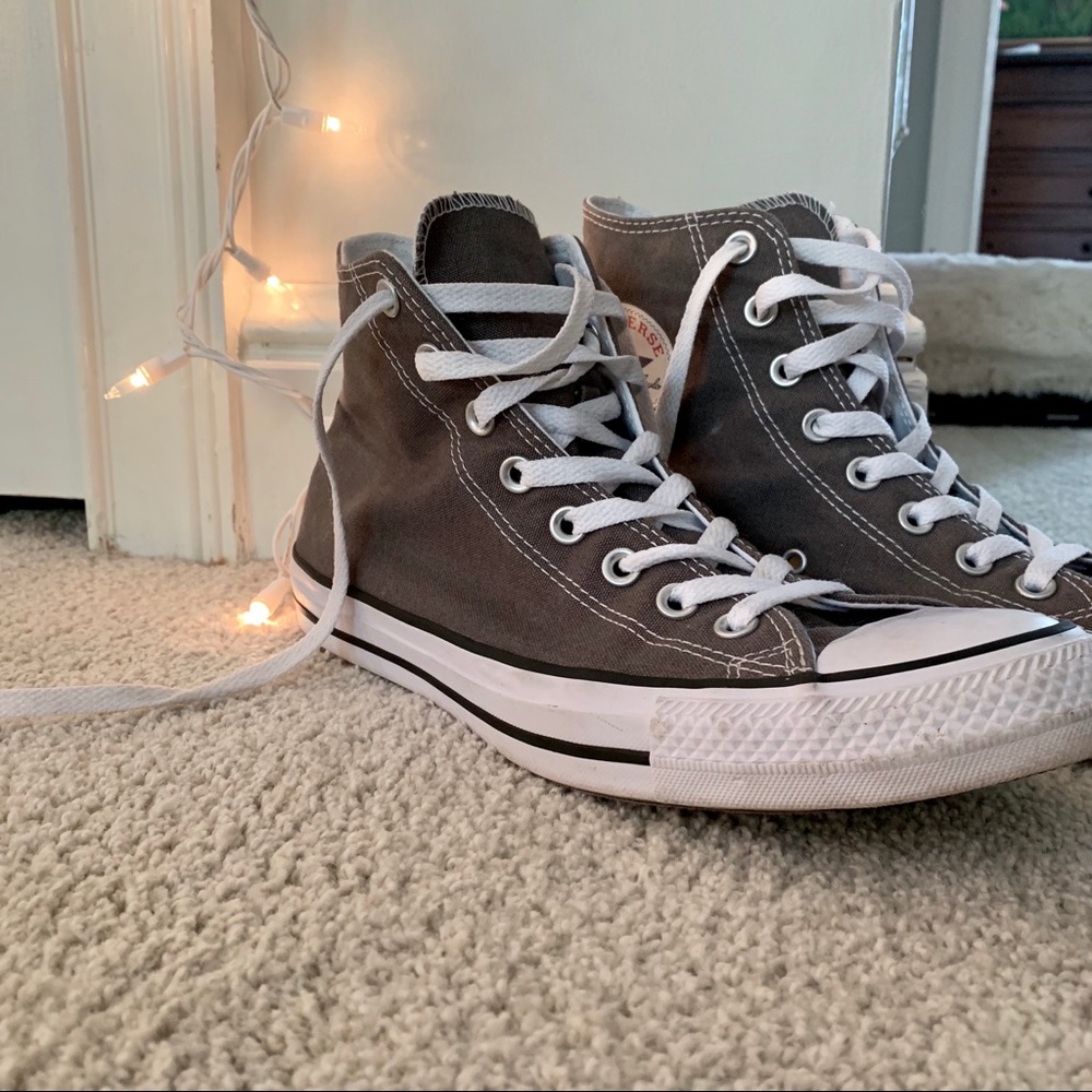 SOLD ON DPOP Grey High top converse
